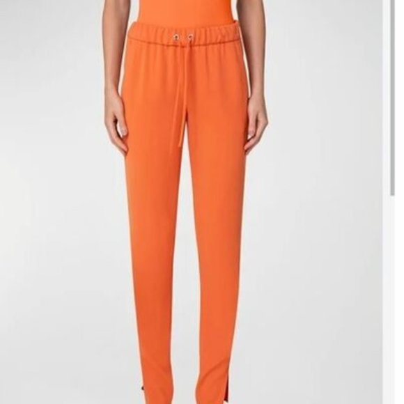 Akris Punto Mike Tapered Crepe Pants Orange Size 6